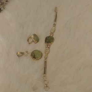 925 Sterling Silver braclet/pendant/ring set